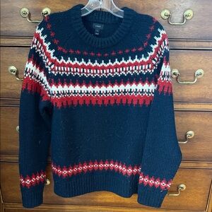 Men's j.Crew, Nordic blue/white and Red Sweater